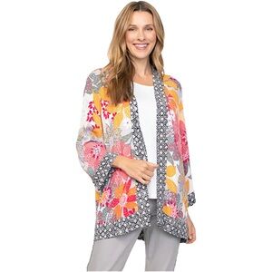 Habitat Kimono Cover Up Cardigan Melon Floral Patterned Rayon S